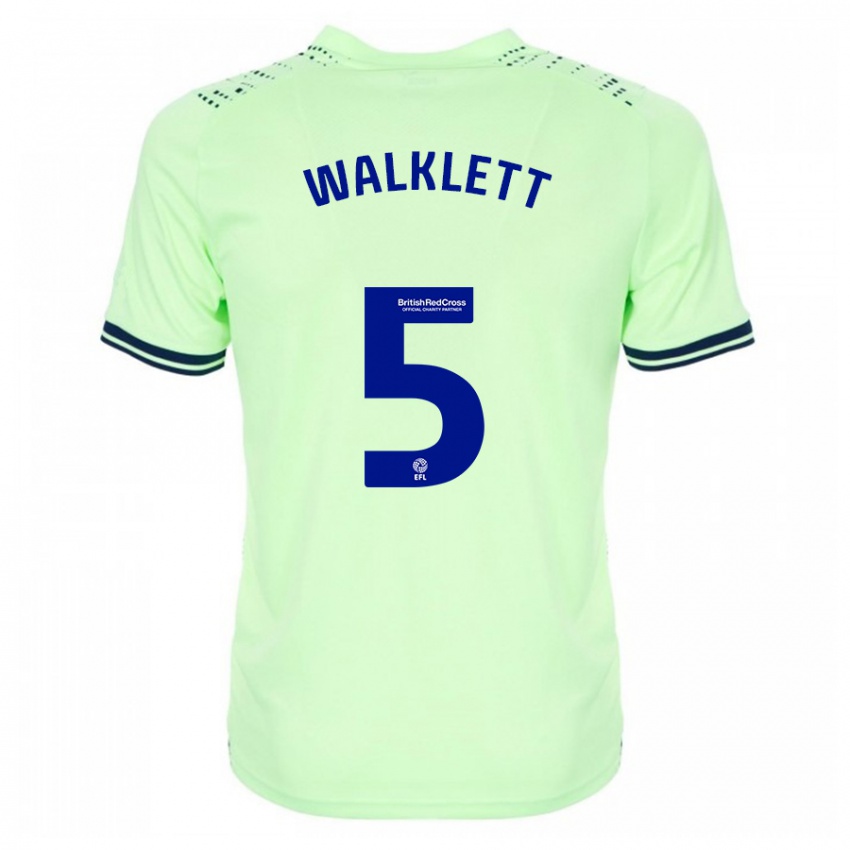 Børn Kerry Walklett #5 Flåde Udebane Spillertrøjer 2023/24 Trøje T-Shirt