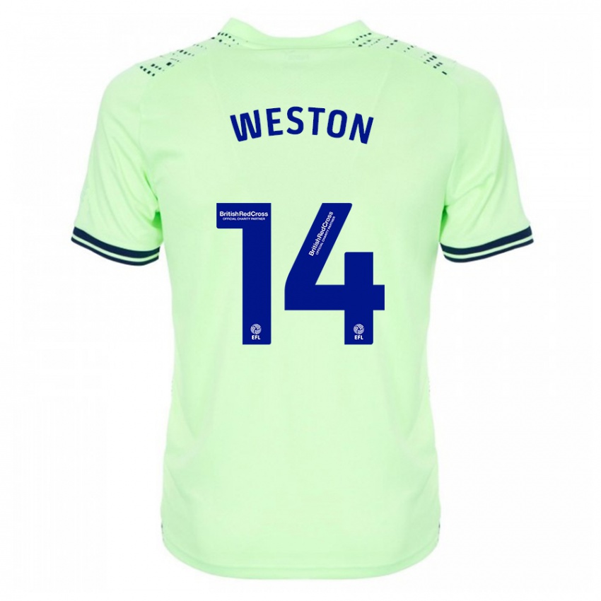 Børn Steph Weston #14 Flåde Udebane Spillertrøjer 2023/24 Trøje T-Shirt