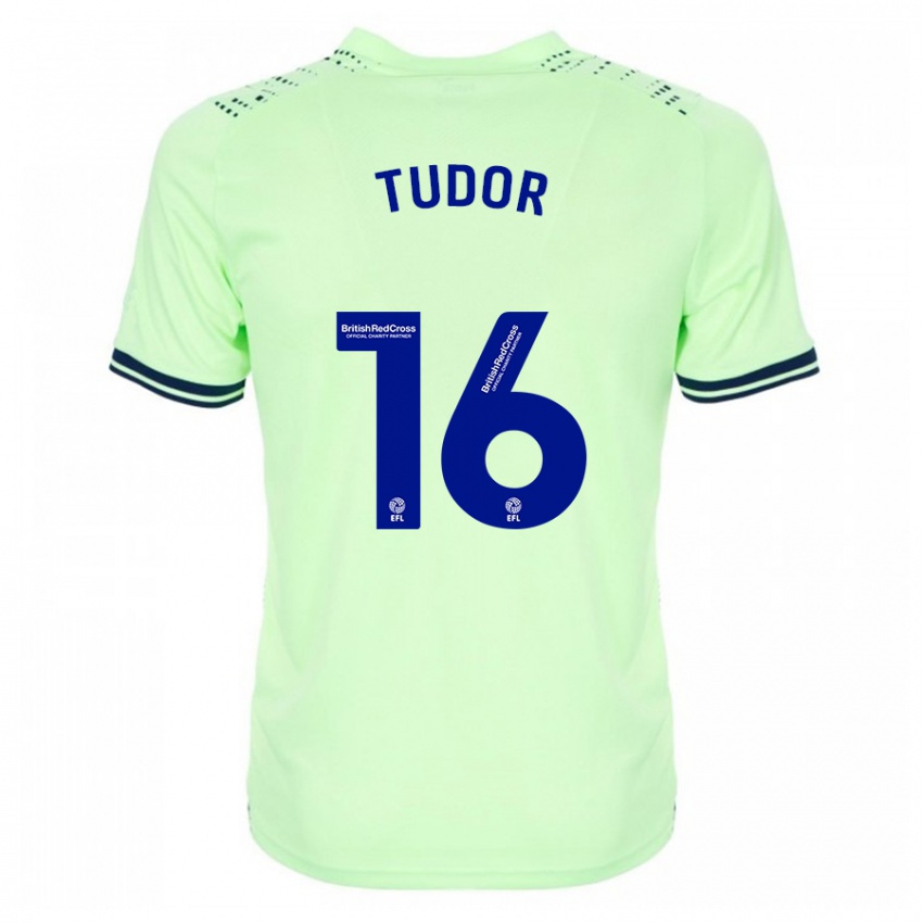 Børn Sophie Tudor #16 Flåde Udebane Spillertrøjer 2023/24 Trøje T-Shirt