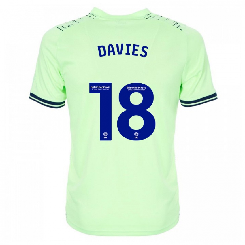 Børn Jessica Davies #18 Flåde Udebane Spillertrøjer 2023/24 Trøje T-Shirt