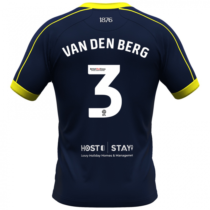 Børn Rav Van Den Berg #3 Flåde Udebane Spillertrøjer 2023/24 Trøje T-Shirt