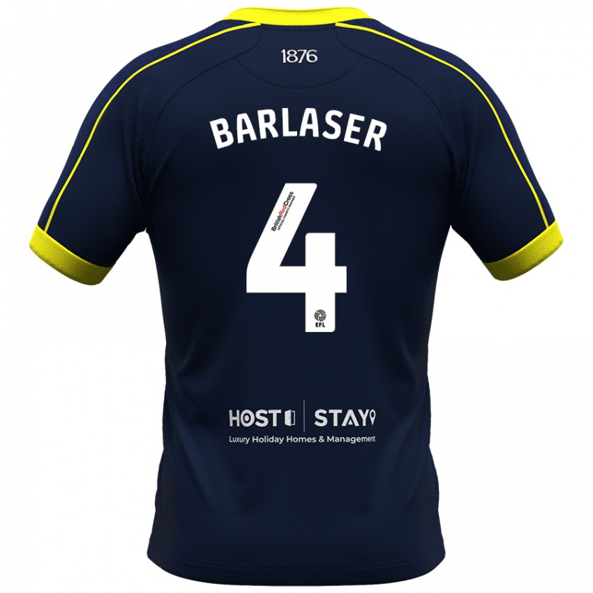 Børn Dan Barlaser #4 Flåde Udebane Spillertrøjer 2023/24 Trøje T-Shirt