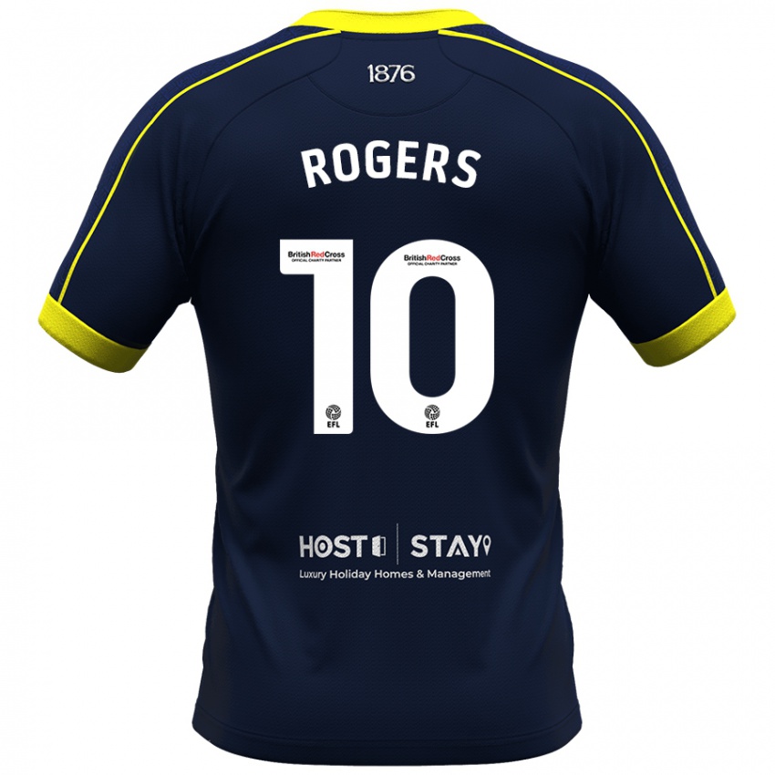 Børn Morgan Rogers #10 Flåde Udebane Spillertrøjer 2023/24 Trøje T-Shirt