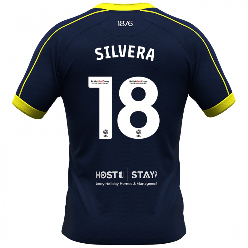 Børn Sam Silvera #18 Flåde Udebane Spillertrøjer 2023/24 Trøje T-Shirt