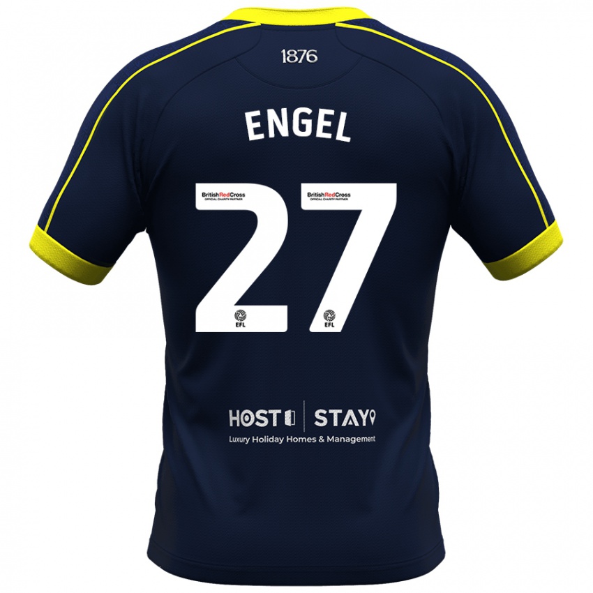 Børn Lukas Engel #27 Flåde Udebane Spillertrøjer 2023/24 Trøje T-Shirt