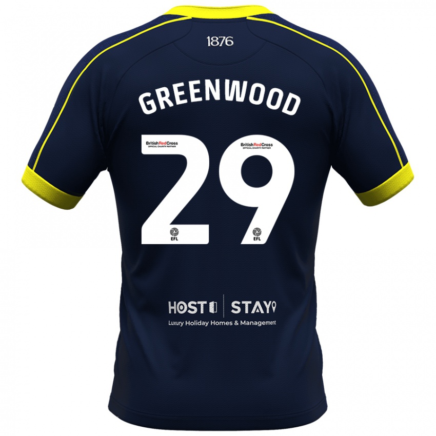 Børn Sam Greenwood #29 Flåde Udebane Spillertrøjer 2023/24 Trøje T-Shirt