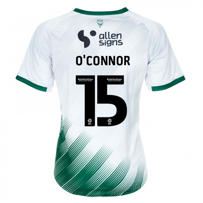 Børn Paudie O'connor #15 Hvid Udebane Spillertrøjer 2023/24 Trøje T-Shirt