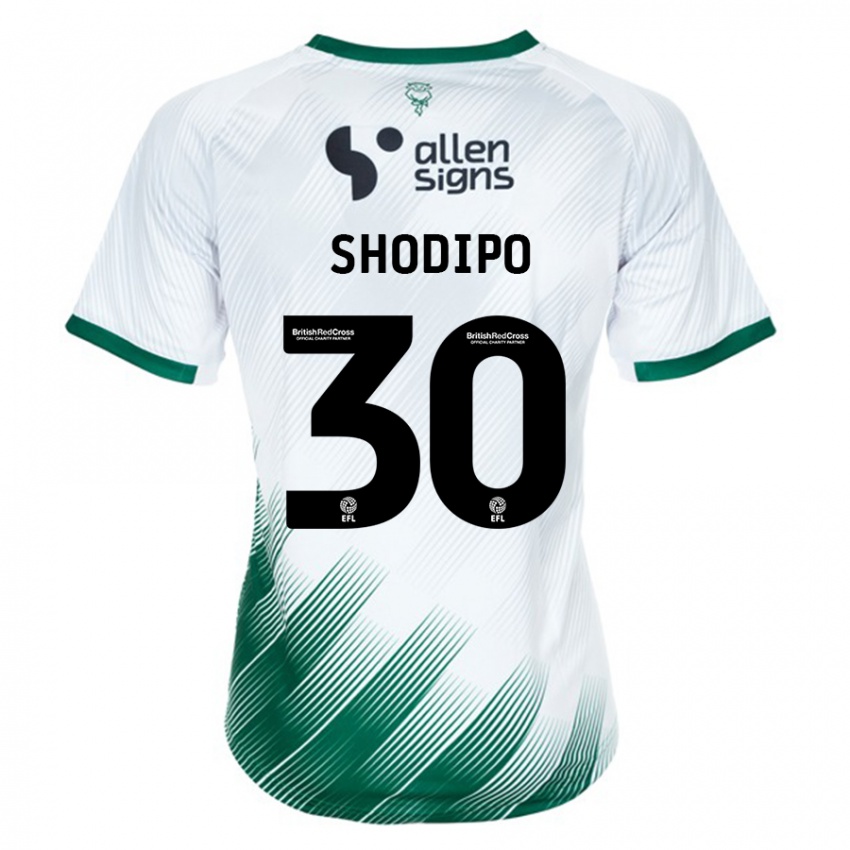 Børn Olamide Shodipo #30 Hvid Udebane Spillertrøjer 2023/24 Trøje T-Shirt