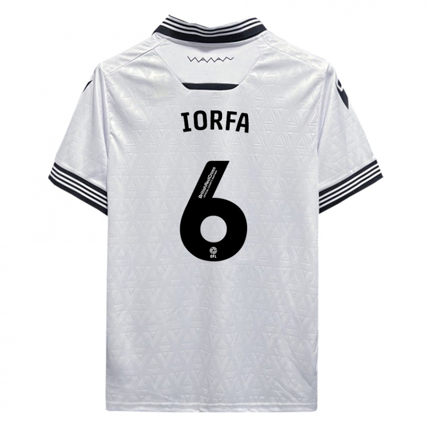 Børn Dominic Iorfa #6 Hvid Udebane Spillertrøjer 2023/24 Trøje T-Shirt