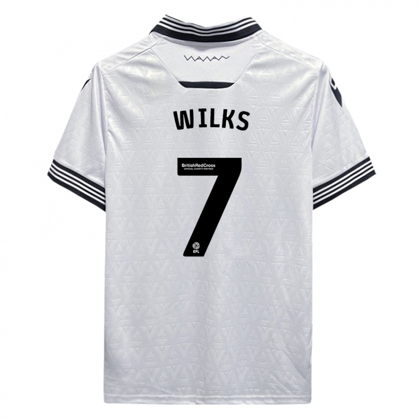 Børn Mallik Wilks #7 Hvid Udebane Spillertrøjer 2023/24 Trøje T-Shirt