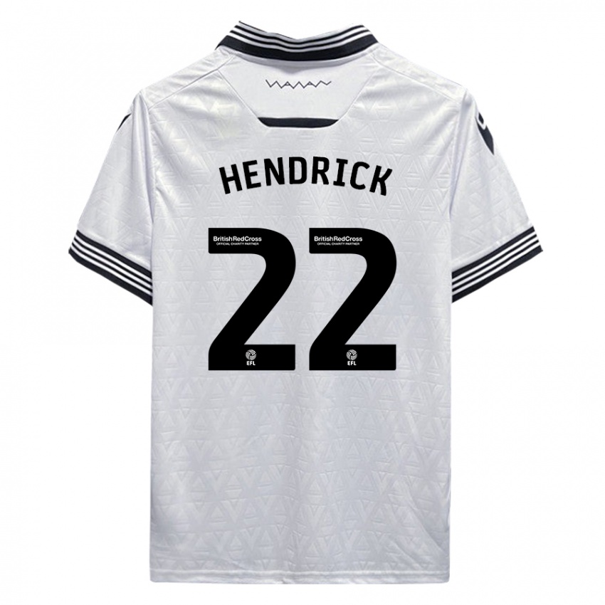 Børn Jeff Hendrick #22 Hvid Udebane Spillertrøjer 2023/24 Trøje T-Shirt