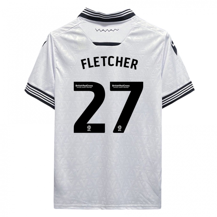 Børn Ashley Fletcher #27 Hvid Udebane Spillertrøjer 2023/24 Trøje T-Shirt