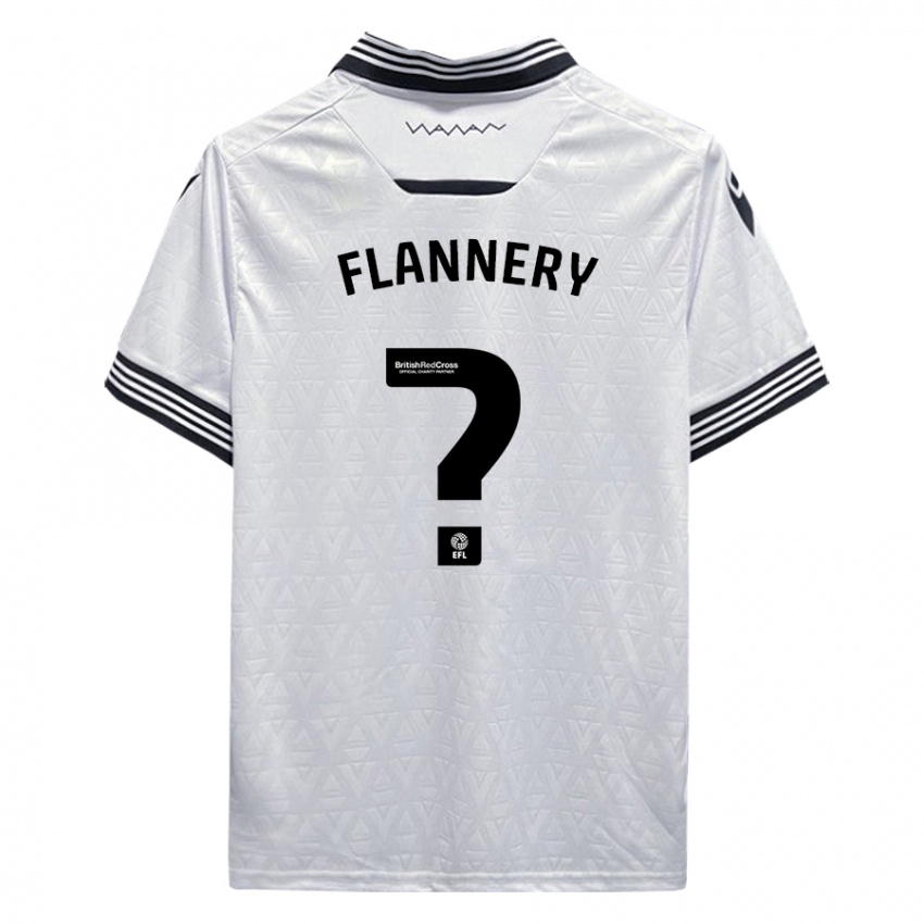 Børn Cian Flannery #0 Hvid Udebane Spillertrøjer 2023/24 Trøje T-Shirt