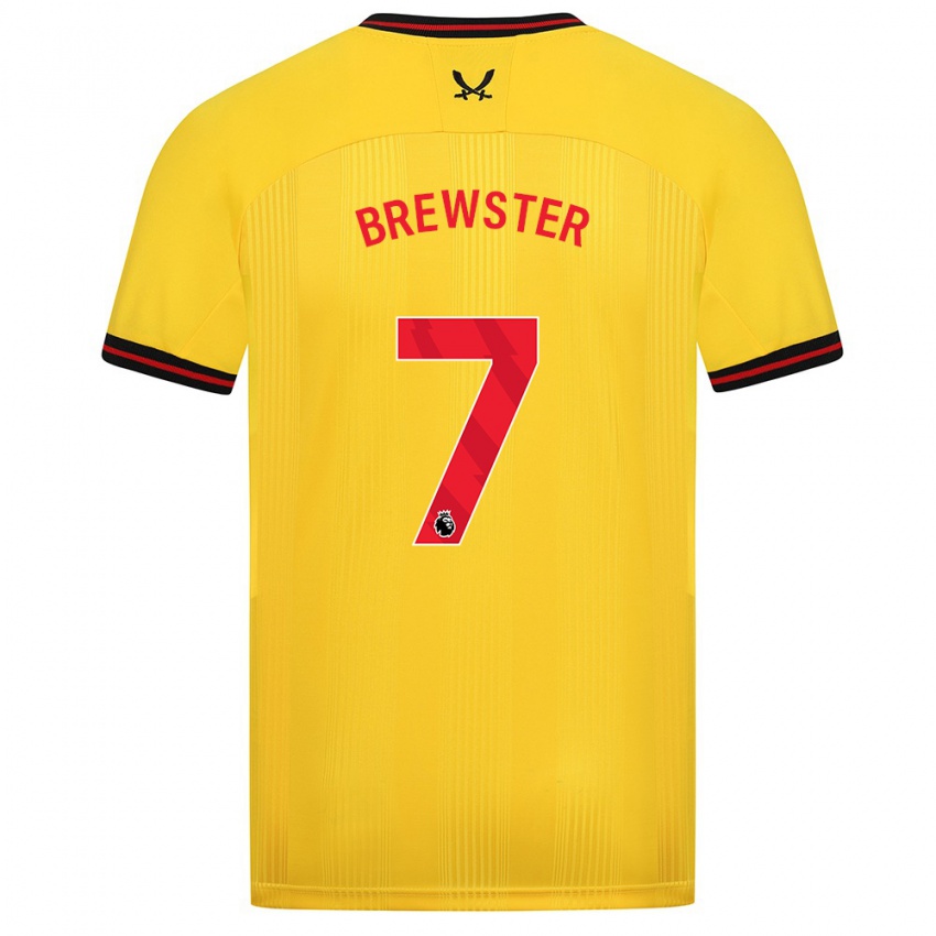 Børn Rhian Brewster #7 Gul Udebane Spillertrøjer 2023/24 Trøje T-Shirt