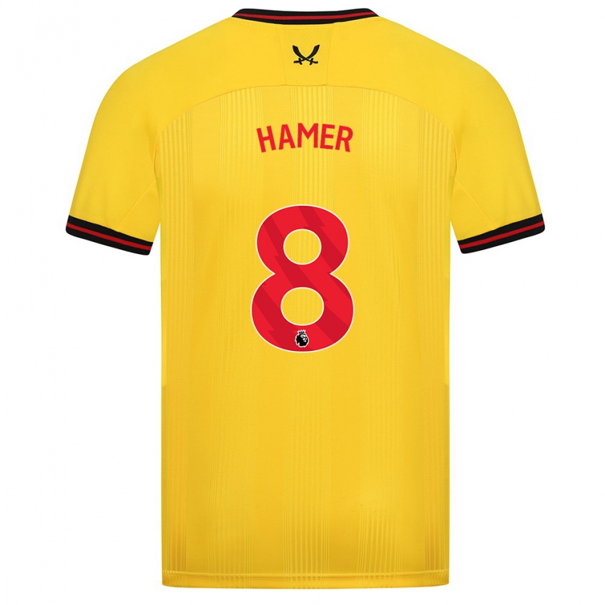 Børn Gustavo Hamer #8 Gul Udebane Spillertrøjer 2023/24 Trøje T-Shirt