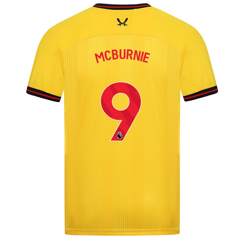 Børn Oli Mcburnie #9 Gul Udebane Spillertrøjer 2023/24 Trøje T-Shirt