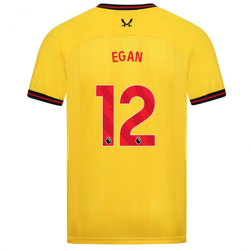 Børn John Egan #12 Gul Udebane Spillertrøjer 2023/24 Trøje T-Shirt