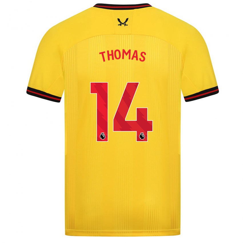 Børn Luke Thomas #14 Gul Udebane Spillertrøjer 2023/24 Trøje T-Shirt