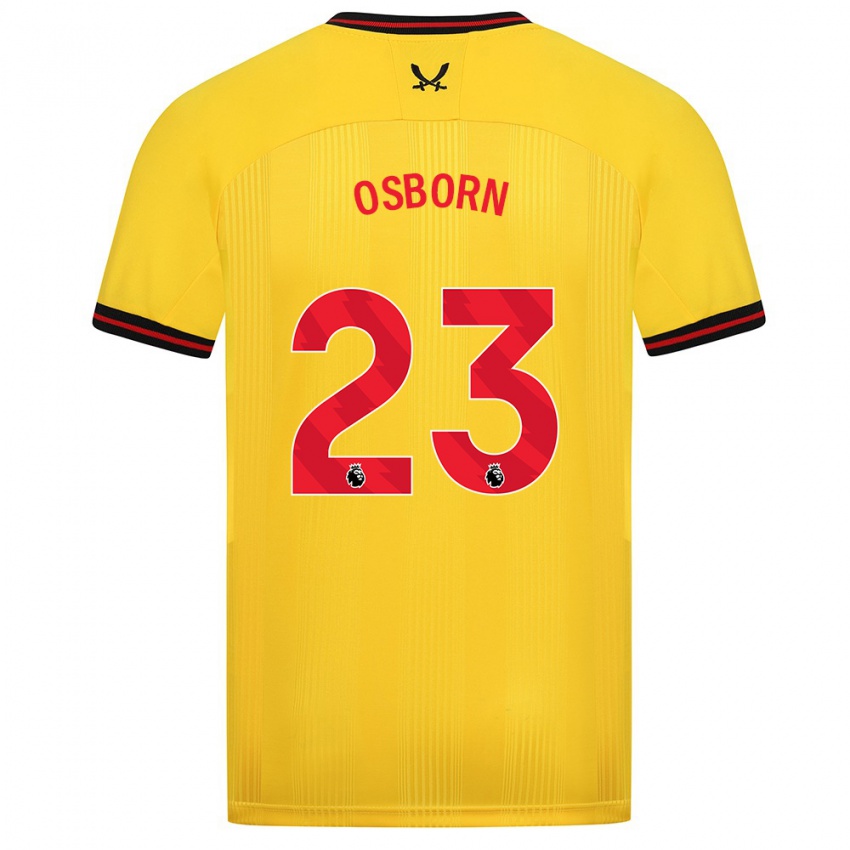 Børn Ben Osborn #23 Gul Udebane Spillertrøjer 2023/24 Trøje T-Shirt