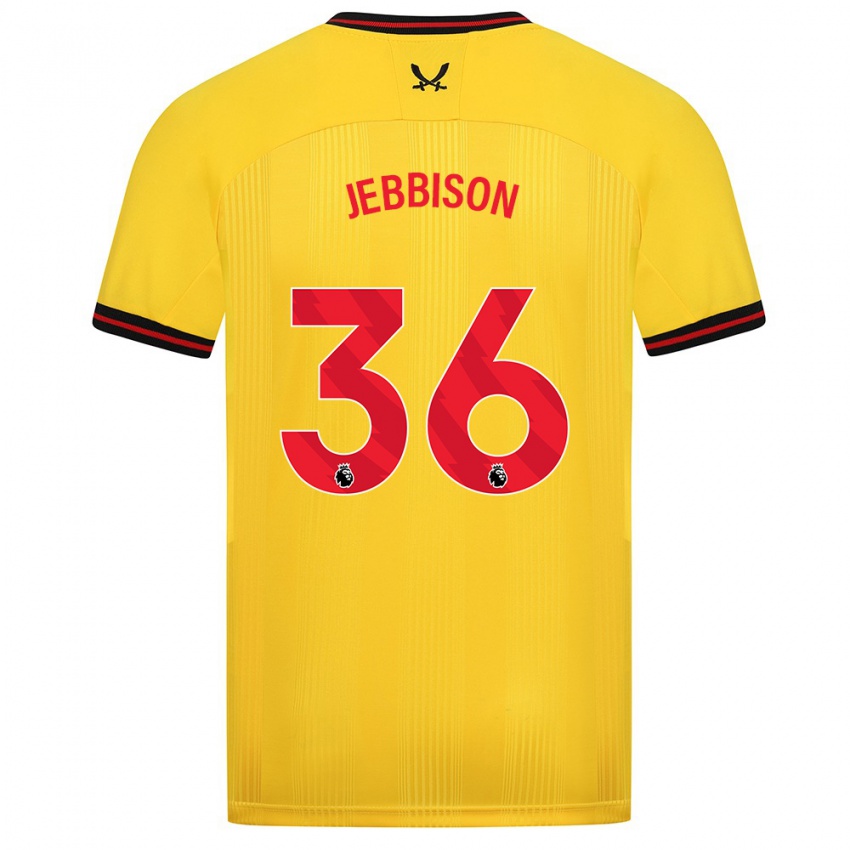 Børn Daniel Jebbison #36 Gul Udebane Spillertrøjer 2023/24 Trøje T-Shirt