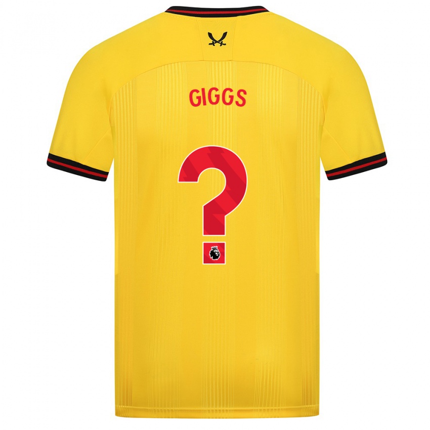 Børn Zach Giggs #0 Gul Udebane Spillertrøjer 2023/24 Trøje T-Shirt