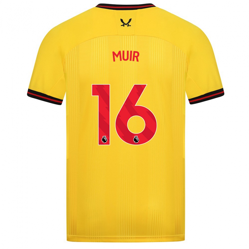 Børn Chene Muir #16 Gul Udebane Spillertrøjer 2023/24 Trøje T-Shirt