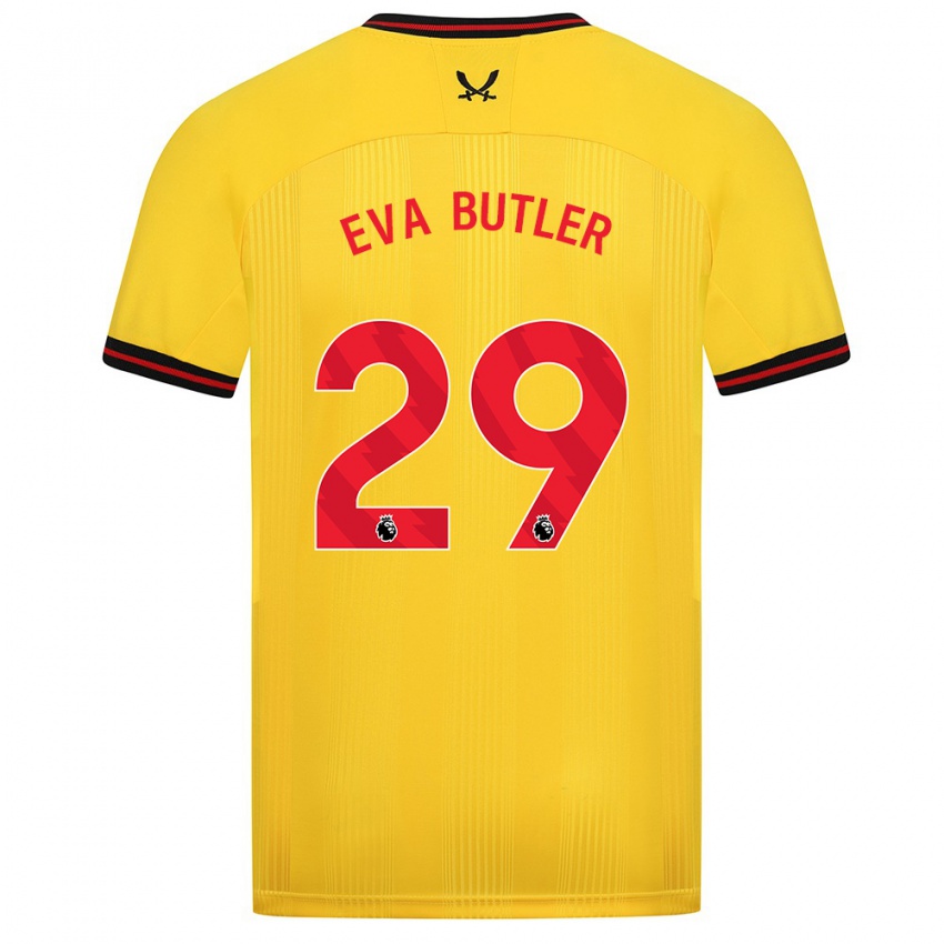 Børn Eva Butler #29 Gul Udebane Spillertrøjer 2023/24 Trøje T-Shirt