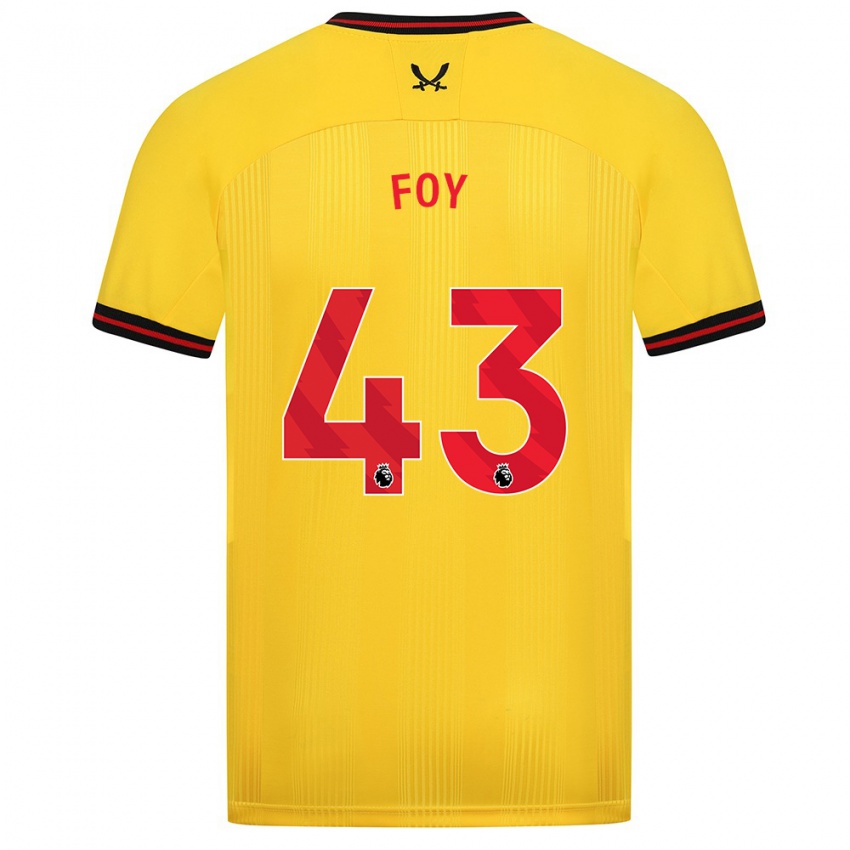 Børn Gus Foy #43 Gul Udebane Spillertrøjer 2023/24 Trøje T-Shirt