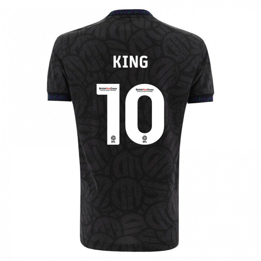 Børn Andy King #10 Sort Udebane Spillertrøjer 2023/24 Trøje T-Shirt
