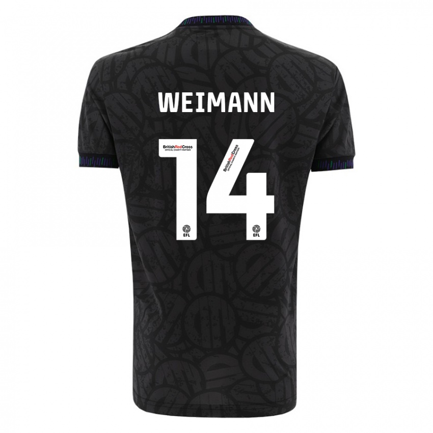 Børn Andreas Weimann #14 Sort Udebane Spillertrøjer 2023/24 Trøje T-Shirt