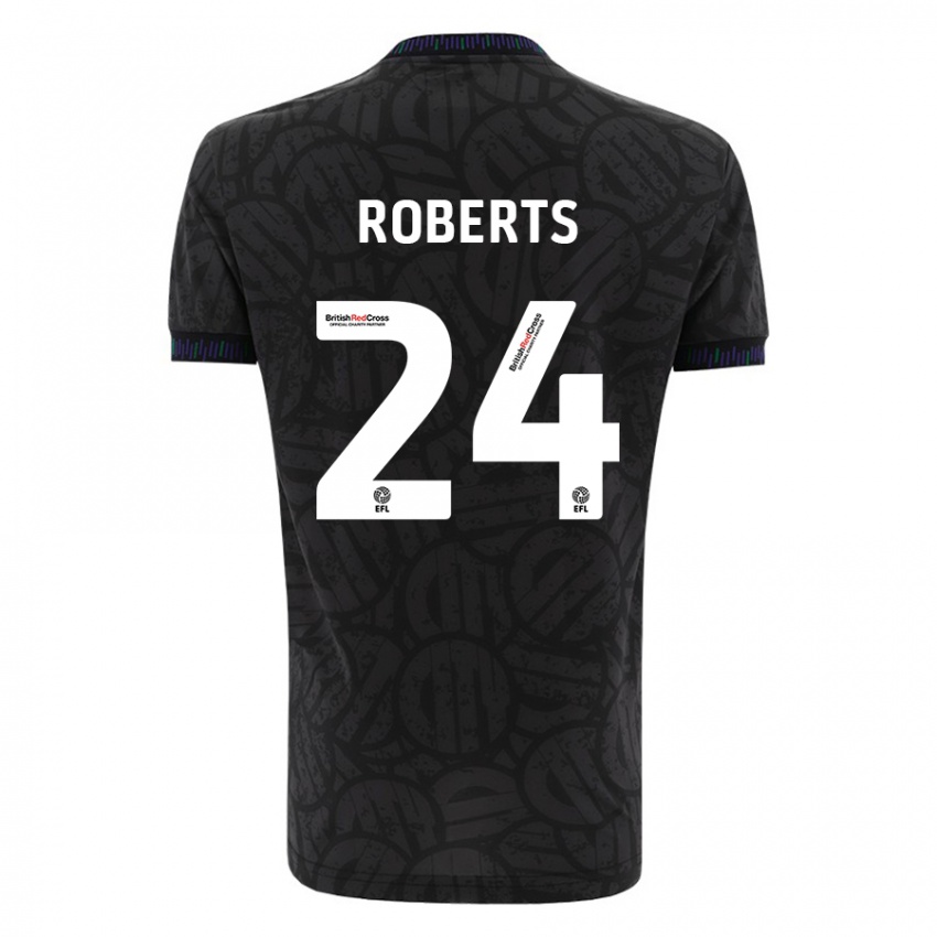 Børn Haydon Roberts #24 Sort Udebane Spillertrøjer 2023/24 Trøje T-Shirt