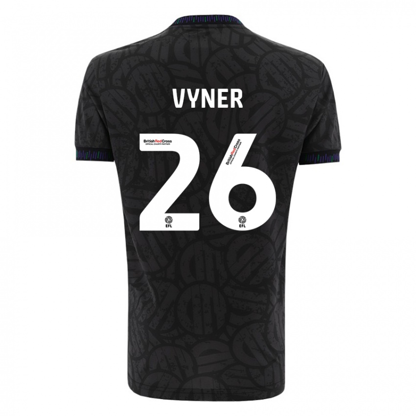 Børn Zak Vyner #26 Sort Udebane Spillertrøjer 2023/24 Trøje T-Shirt