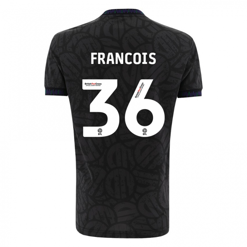 Børn Marlee Francois #36 Sort Udebane Spillertrøjer 2023/24 Trøje T-Shirt