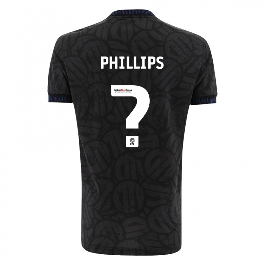 Børn Billy Phillips #0 Sort Udebane Spillertrøjer 2023/24 Trøje T-Shirt