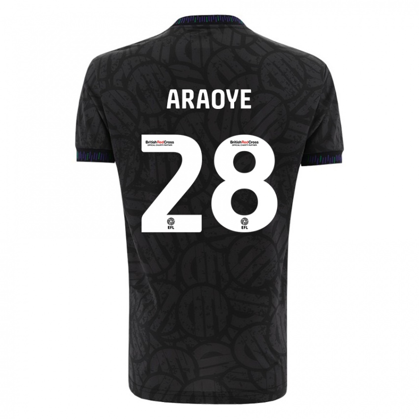 Børn Raphael Araoye #28 Sort Udebane Spillertrøjer 2023/24 Trøje T-Shirt