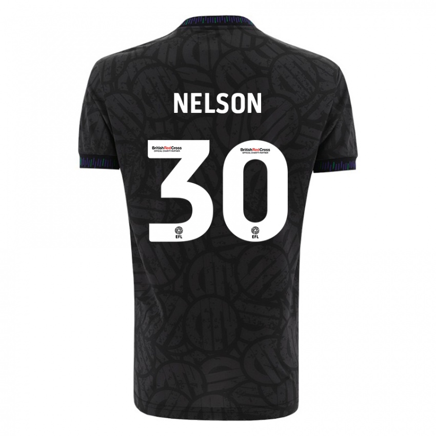 Børn Raekwon Nelson #30 Sort Udebane Spillertrøjer 2023/24 Trøje T-Shirt