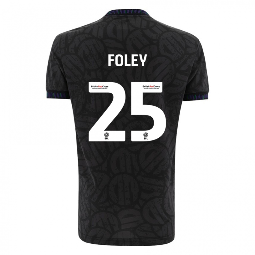 Børn Erin Foley #25 Sort Udebane Spillertrøjer 2023/24 Trøje T-Shirt