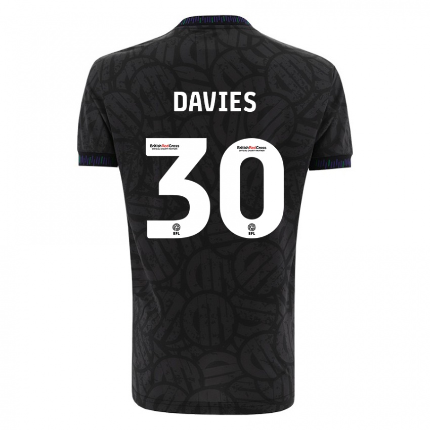 Børn Yasmin Davies #30 Sort Udebane Spillertrøjer 2023/24 Trøje T-Shirt