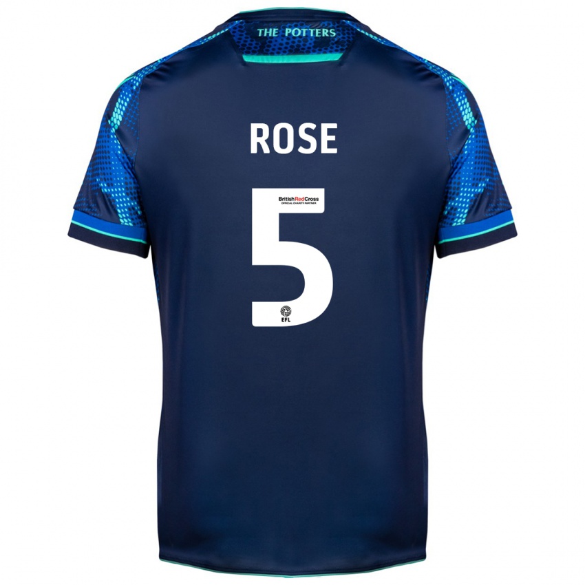 Børn Michael Rose #5 Flåde Udebane Spillertrøjer 2023/24 Trøje T-Shirt