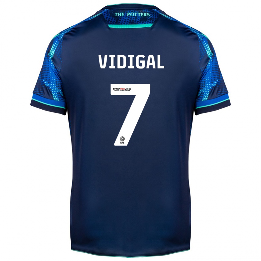 Børn André Vidigal #7 Flåde Udebane Spillertrøjer 2023/24 Trøje T-Shirt