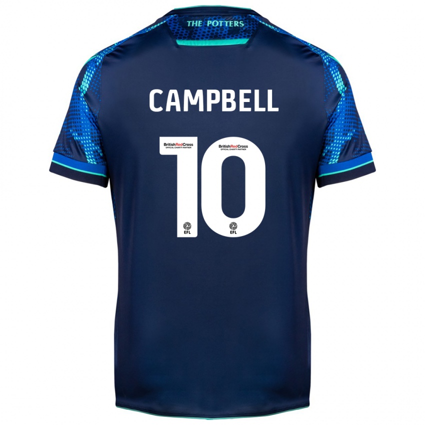 Børn Tyrese Campbell #10 Flåde Udebane Spillertrøjer 2023/24 Trøje T-Shirt