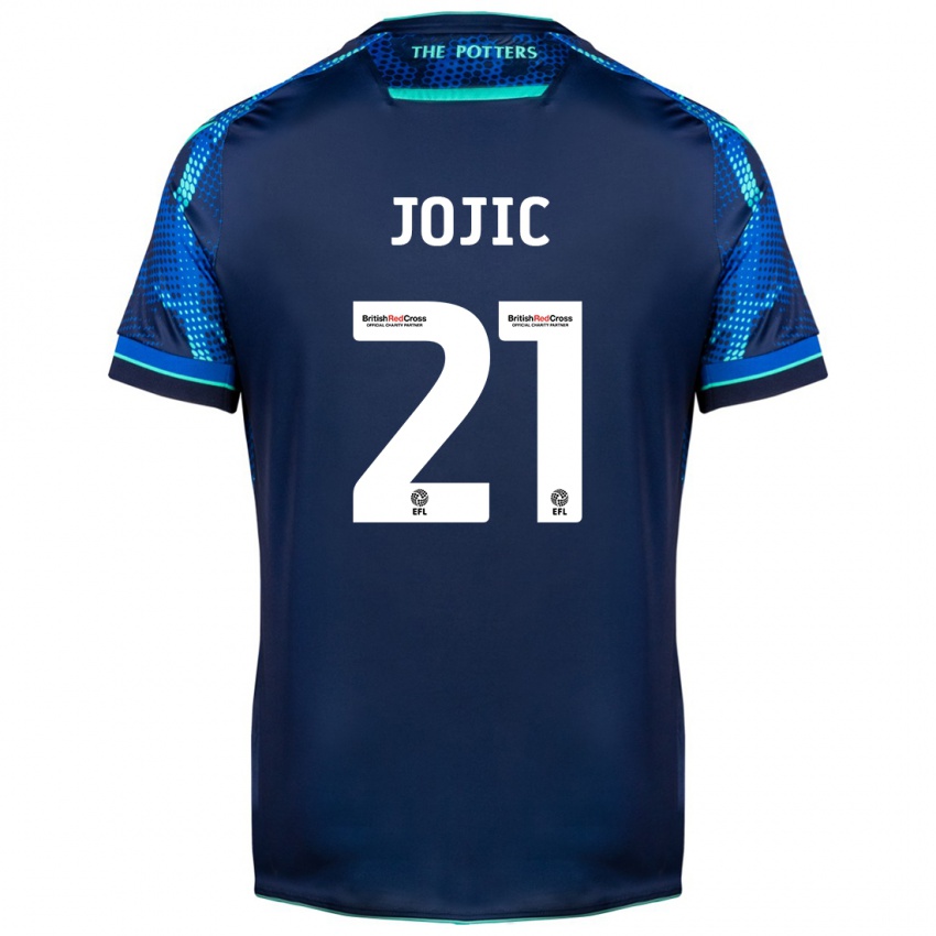 Børn Nikola Jojic #21 Flåde Udebane Spillertrøjer 2023/24 Trøje T-Shirt