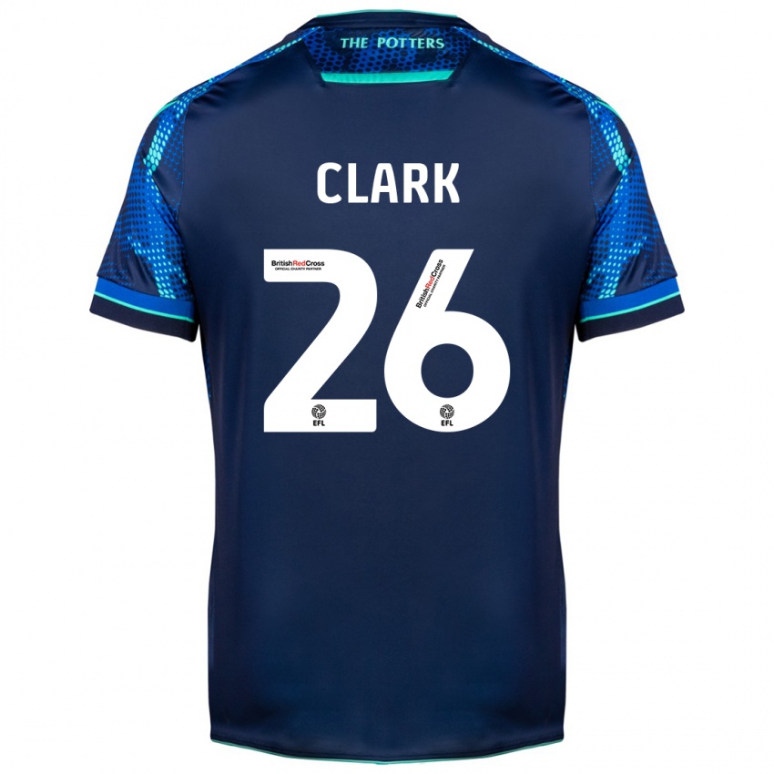 Børn Ciaran Clark #26 Flåde Udebane Spillertrøjer 2023/24 Trøje T-Shirt