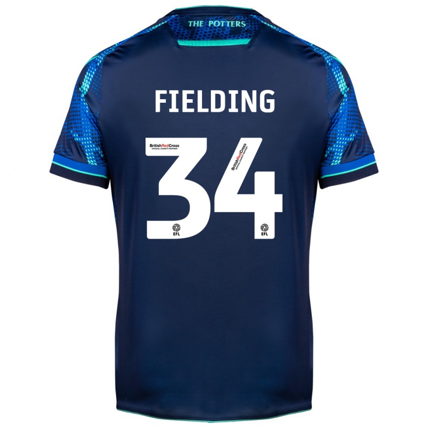 Børn Frank Fielding #34 Flåde Udebane Spillertrøjer 2023/24 Trøje T-Shirt