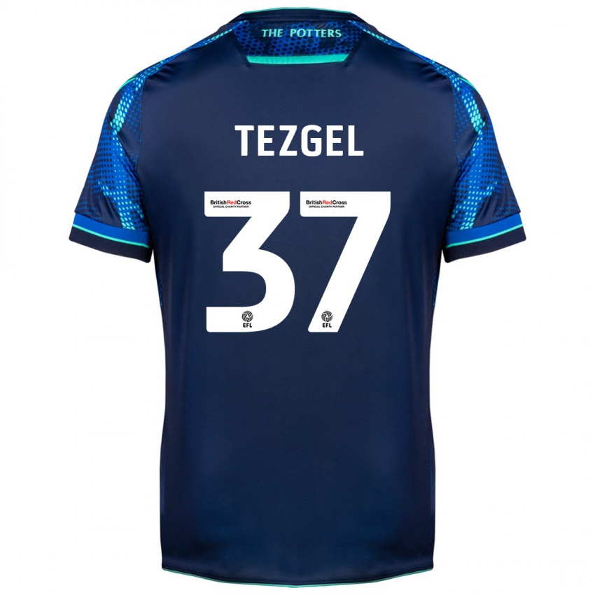 Børn Emre Tezgel #37 Flåde Udebane Spillertrøjer 2023/24 Trøje T-Shirt