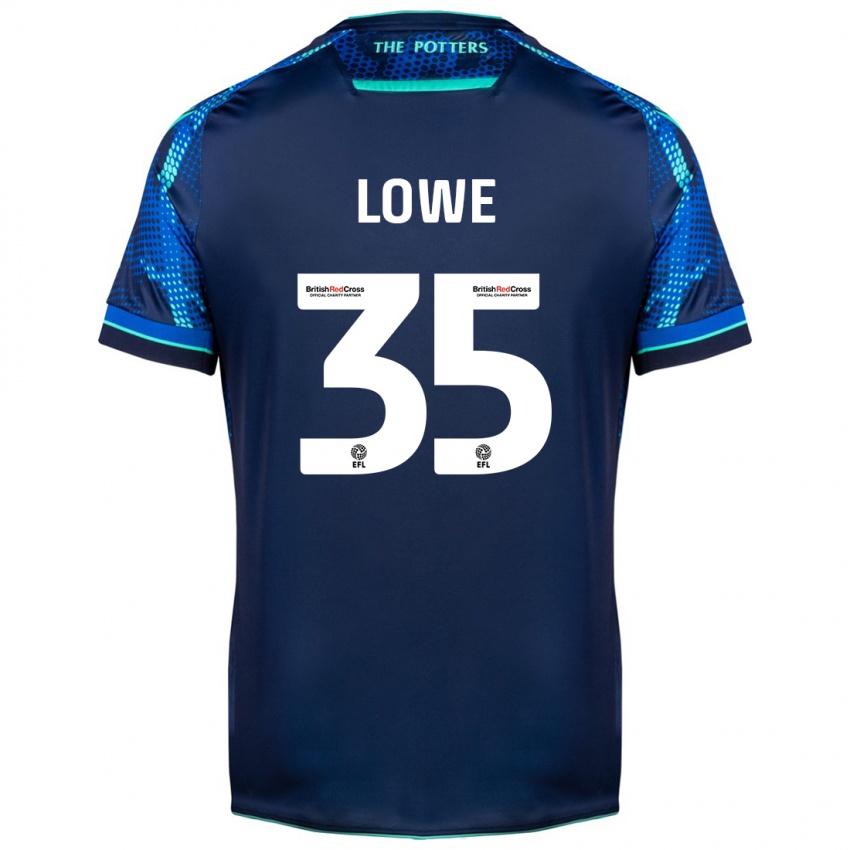 Børn Nathan Lowe #35 Flåde Udebane Spillertrøjer 2023/24 Trøje T-Shirt