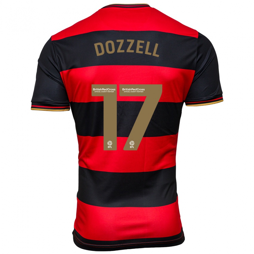 Børn Andre Dozzell #17 Sort Rød Udebane Spillertrøjer 2023/24 Trøje T-Shirt