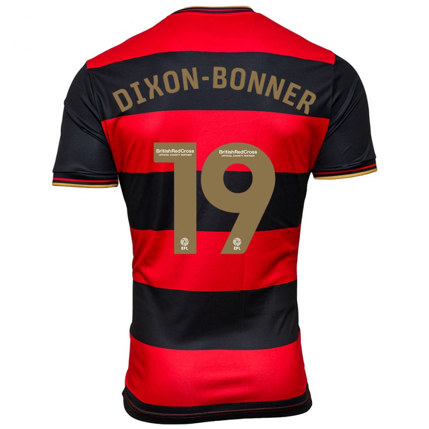 Børn Elijah Dixon-Bonner #19 Sort Rød Udebane Spillertrøjer 2023/24 Trøje T-Shirt