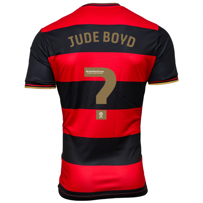 Børn Arkell Jude-Boyd #0 Sort Rød Udebane Spillertrøjer 2023/24 Trøje T-Shirt