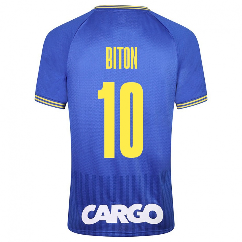 Børn Dan Biton #10 Blå Udebane Spillertrøjer 2023/24 Trøje T-Shirt